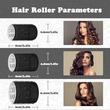 Sungenol 3 Sizes Hair Roller Set with 18 Pieces - Heatless Self-Grip Rollers, Hair Clips, Comb for DIY Salon Hairstyles