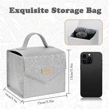 Sungenol 3 Sizes Hair Roller Set with 18 Pieces - Heatless Self-Grip Rollers, Hair Clips, Comb for DIY Salon Hairstyles