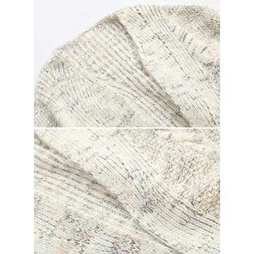 futurino Women's Cable Twist School Wear Boyfriend Pocket Open Front Cardigan Popcorn Sweaters