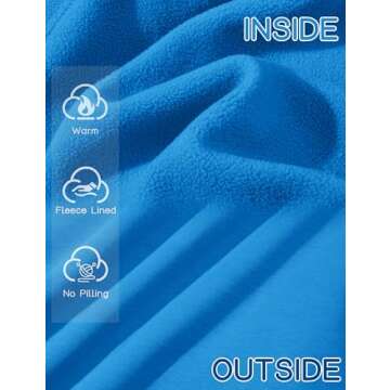 MAGCOMSEN Women's Cropped Sweatshirts Fleece Lined Hooded Pullover 1/2 Zipper Hoodies Quarter Zip Workout Tops Azure,L