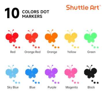 Shuttle Art Dot Markers, 10 Colors Washable Markers for Toddlers,Bingo Daubers Supplies Kids Prescho...