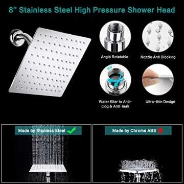 Luxury 10 Inch Rainfall Shower Head with Handheld Combo