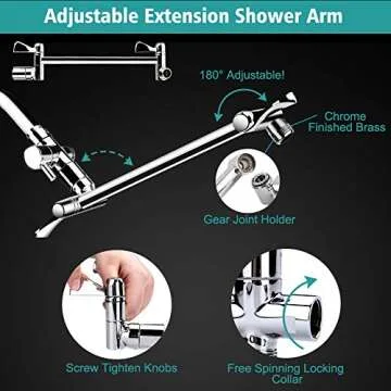 Luxury 10 Inch Rainfall Shower Head with Handheld Combo