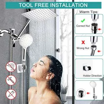 Luxury 10 Inch Rainfall Shower Head with Handheld Combo