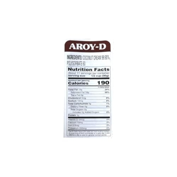 Aroy-D 100% Pure Coconut Cream for Cooking and Desserts