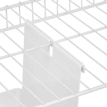 mDesign Plastic 5 Compartment Hanging Closet Storage Organizer Tray, Divided Sections for Holding Sunglasses, Wallets, Clutch Purses, Accessories, Hangs Below Shelving, Grypp Collection - White
