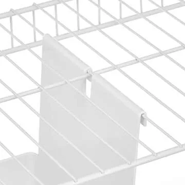 mDesign Plastic 5 Compartment Hanging Closet Storage Organizer Tray, Divided Sections for Holding Sunglasses, Wallets, Clutch Purses, Accessories, Hangs Below Shelving, Grypp Collection - White