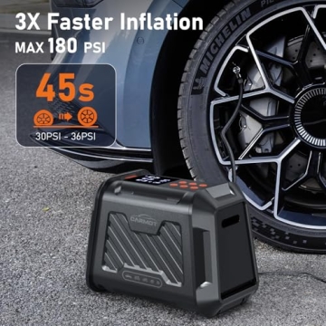 Carmot 180 PSI Portable Tire Inflator with LED Light