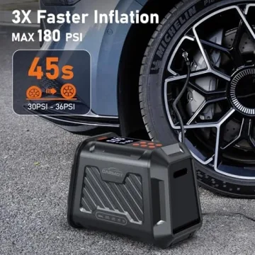 Carmot 180 PSI Portable Tire Inflator with LED Light