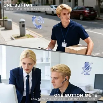 Boytond Wireless Headset 100 Hrs Talk Single-Ear Earpiece