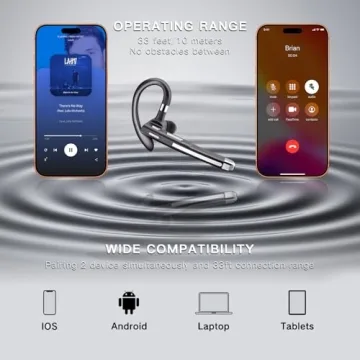 Boytond Wireless Headset 100 Hrs Talk Single-Ear Earpiece