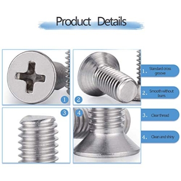 Durable 50 Pcs Phillips Head Machine Screws for All Projects