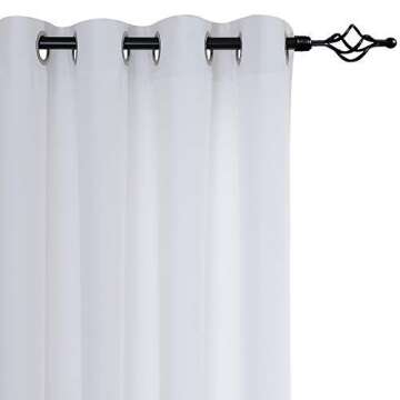 Lazzzy White Curtains for Living Light Filtering Curtains for Bedroom Grommet Window Curtains Panels 52" W x 96" L 2 Panels