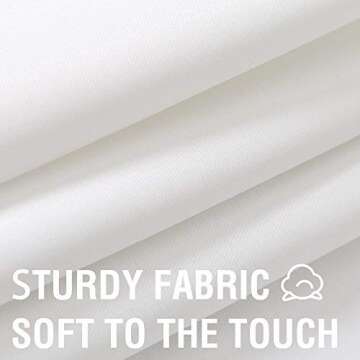 Lazzzy White Curtains for Living Light Filtering Curtains for Bedroom Grommet Window Curtains Panels 52" W x 96" L 2 Panels