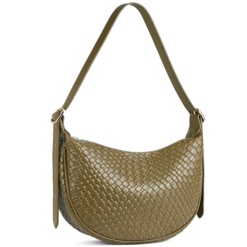 Stylish BOSTANTEN Small Crossbody Purse - Adjustable Olive Green Hobo Bag