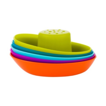 Boon Fleet Baby Bath Toys - 5 Colorful Stacking Boats