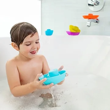 Boon Fleet Baby Bath Toys - 5 Colorful Stacking Boats