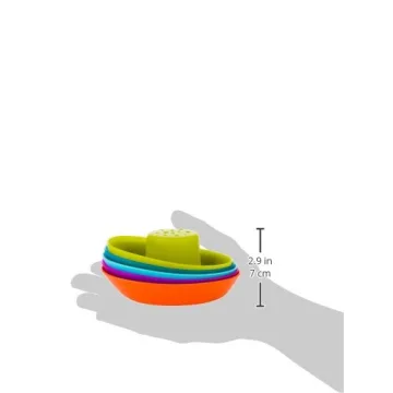 Boon Fleet Baby Bath Toys - 5 Colorful Stacking Boats
