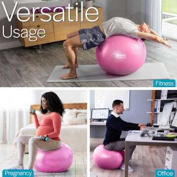 Core Balance Exercise Ball - Anti-Burst Swiss Stability Ball