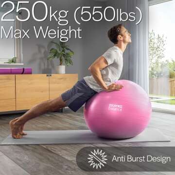 Core Balance Exercise Ball - Anti-Burst Swiss Stability Ball