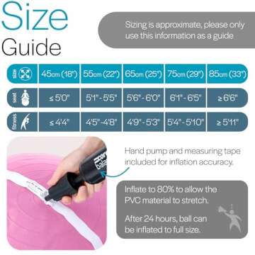 Core Balance Exercise Ball - Anti-Burst Swiss Stability Ball