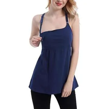 SUIEK Women's Nursing Tank Top Cami Maternity Bra Breastfeeding Shirts (Medium, Atrovirens+Burgundy+Navy)