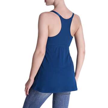 SUIEK Women's Nursing Tank Top Cami Maternity Bra Breastfeeding Shirts (Medium, Atrovirens+Burgundy+Navy)