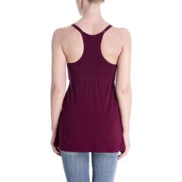 SUIEK Women's Nursing Tank Top Cami Maternity Bra Breastfeeding Shirts (Medium, Atrovirens+Burgundy+Navy)