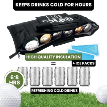 Insulated Golf Cooler Bag - Holds Cans & Wine Bottles