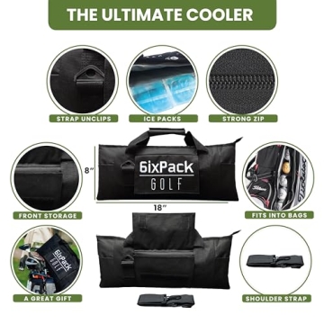 Insulated Golf Cooler Bag - Holds Cans & Wine Bottles