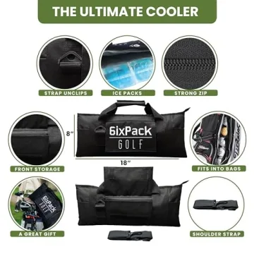 Insulated Golf Cooler Bag - Holds Cans & Wine Bottles