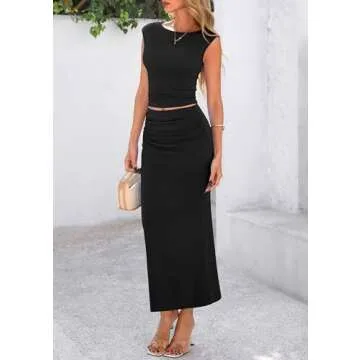 PRETTYGARDEN Two Piece Skirt Set for Summer Style