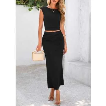 PRETTYGARDEN Two Piece Skirt Set for Summer Style