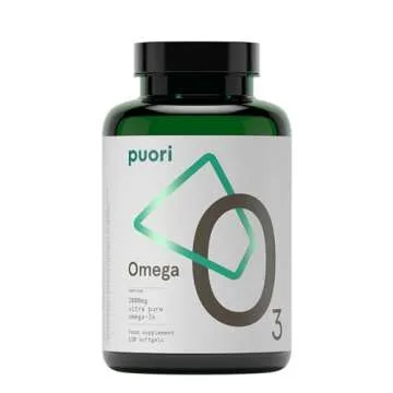 Puori Omega 3 Fish Oil - Ultra Pure 2000mg - 120 Softgels - Heart, Brain and Eye Health Supplement - Burpless, IFOS Certified, Non-GMO Capsules - O3 - 2000mg EPA 1250mg DHA 500mg
