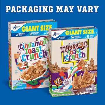 Cinnamon Toast Crunch Breakfast Cereal, Crispy Cinnamon Cereal, Giant Size, 27 oz Cereal Box