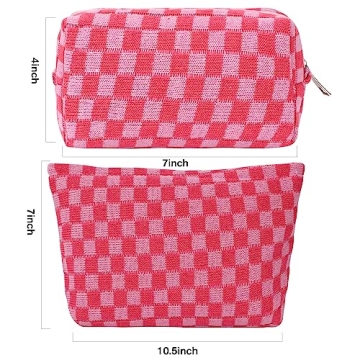 Buy SYDZTION Checkered Makeup Bag Set for Women Online