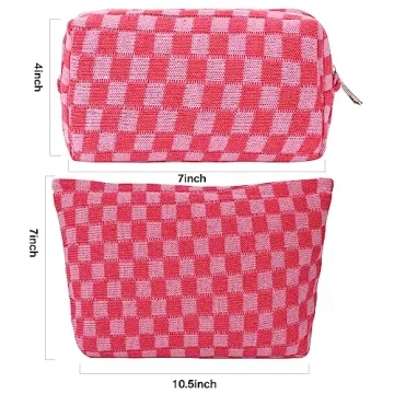Buy SYDZTION Checkered Makeup Bag Set for Women Online