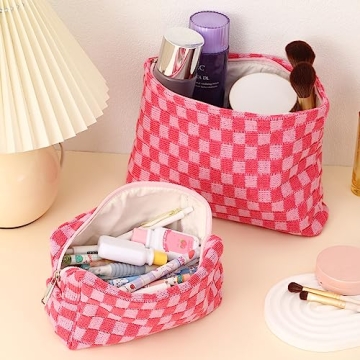 Buy SYDZTION Checkered Makeup Bag Set for Women Online