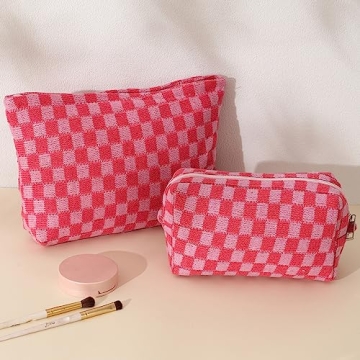 Buy SYDZTION Checkered Makeup Bag Set for Women Online