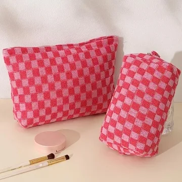 Buy SYDZTION Checkered Makeup Bag Set for Women Online
