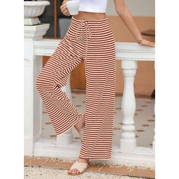 EVALESS Stylish Wide Leg Lounge Pants with Pockets