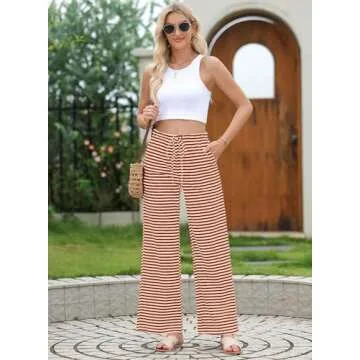 EVALESS Stylish Wide Leg Lounge Pants with Pockets