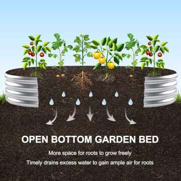 Land Guard Galvanized Raised Garden Beds Outdoor with 2 Magnetic Solar-Powered Lights(Grey), Metal Planter Raised Beds, 4×2×1Ft Metal Raised Garden Beds for Gardening, Vegetables, Flowers