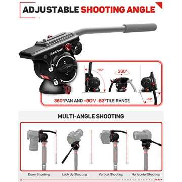IFOOTAGE Video Tripod Head Fluid Drag Pan Head for DSLR Cameras, Camcorder, Monopod and Tripods, Komodo K5