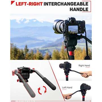 IFOOTAGE Video Tripod Head Fluid Drag Pan Head for DSLR Cameras, Camcorder, Monopod and Tripods, Komodo K5