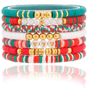 Trendy Heishi Clay Bead Bracelets Set - Boho Stackable Jewelry for Women