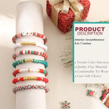 Boho Stackable Heishi Clay Bead Bracelets for Women