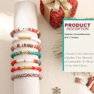 Boho Stackable Heishi Clay Bead Bracelets for Women