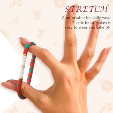 Boho Stackable Heishi Clay Bead Bracelets for Women