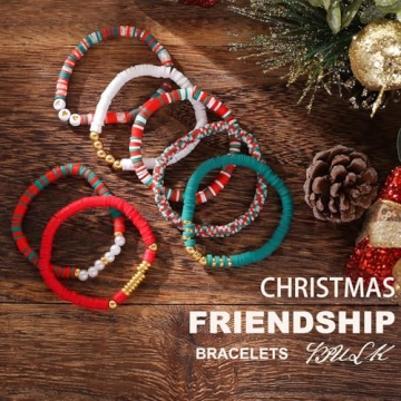 Boho Stackable Heishi Clay Bead Bracelets for Women